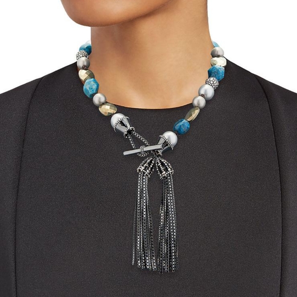 Alexis Bittar Jewelry - Beaded Double Tassel Strand Necklace
